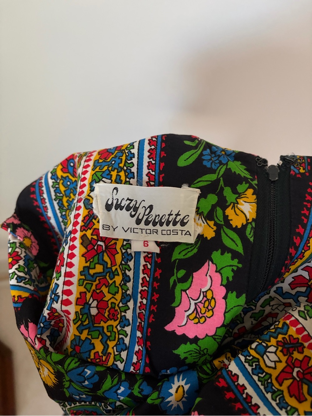 Vintage 70s Colorful Floral Maxi Dress - Picture 5 of 5
